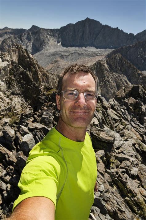 Mountain Top Selfie Stock Image Image Of Peak Hiker 44481751