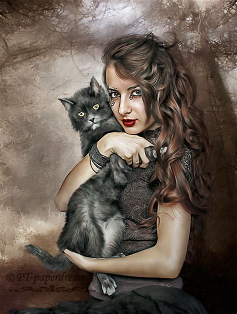 Cat And Girl By Paperdreamerart On Deviantart