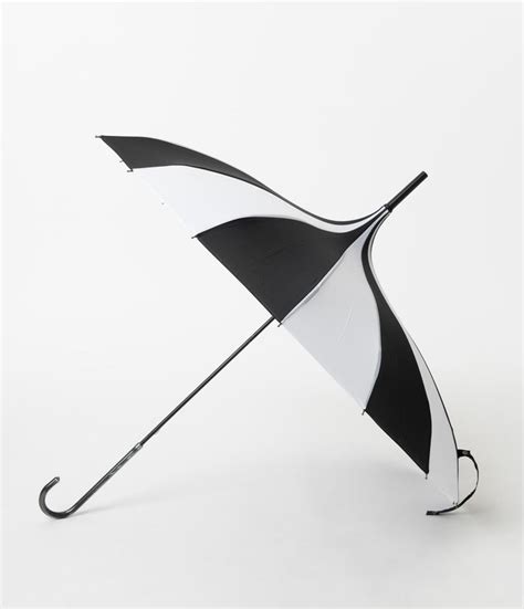 Unique Vintage Retro Style Black And White Stripe Pagoda Umbrella