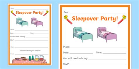 Sleepover Party Invitation