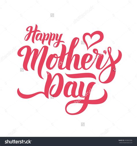 Happy Mothers Day Lettering Handmade Calligraphy Vector Illustration