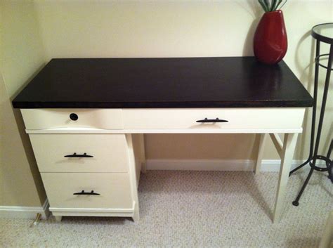 Maybe you would like to learn more about one of these? Mid century desk AFTER - espresso Minwax stain, old white ...