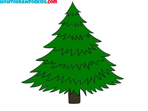 How To Draw A Pine Tree Easy Drawing Tutorial For Kids