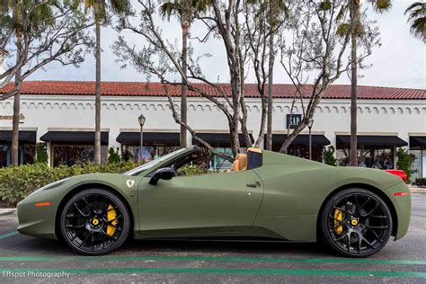 The alfa romeo spider is a convertible. Matte Green Ferrari 458 spider. Same kit on a Porsche ...