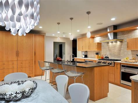 This Contemporary Kitchen Features Lots Of Storage In Natural Stained