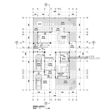 Model rumah hook 2 lantai 15 x 13 m2. Desain Rumah Tropis 2 Lantai di Lahan Hook 12 x 20 M2 | DR ...