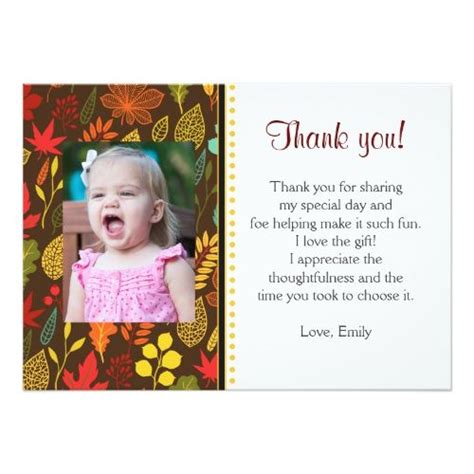 Fall Autum Leaves Thank You Note Photo Card Zazzle Photo Cards