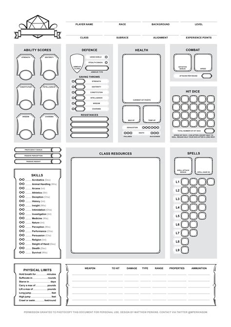 Printable Cute Dnd Character Sheet Add To Favorites D D E Character Sheet Printable Template