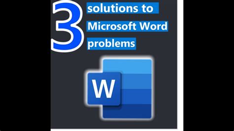 Solutions To Microsoft Word Problems Youtube