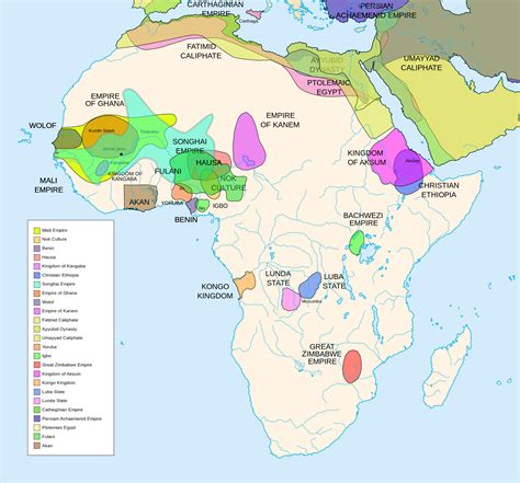 Pre Colonial Map Of Africa Delineating Major Kingdoms Before European
