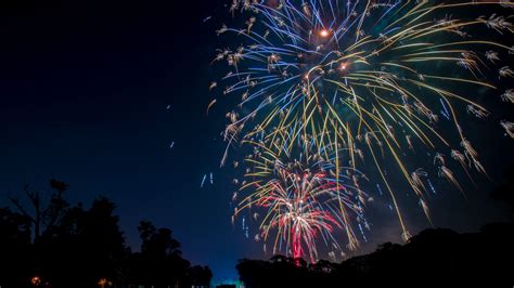 Wallpaper Fireworks Sparks Explosions Sky Celebration Hd Picture