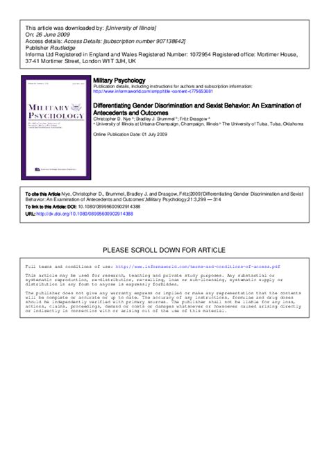 pdf differentiating gender discrimination and sexist behavior an examination of antecedents