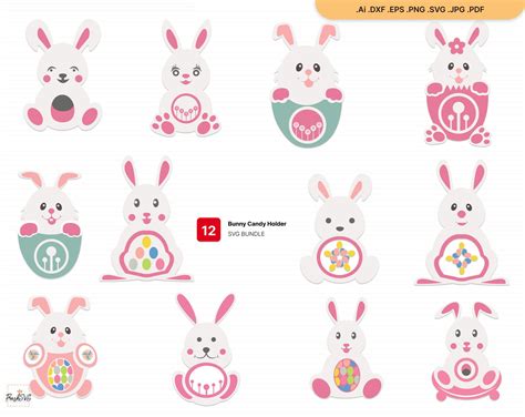 Bunny Candy Holder SVG Bunny Candy Holder Bundle SVG Bunny - Etsy