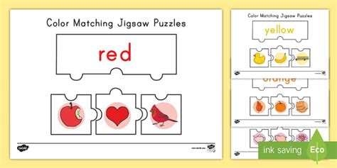 Color Matching Jigsaw Puzzles Teacher Made Twinkl