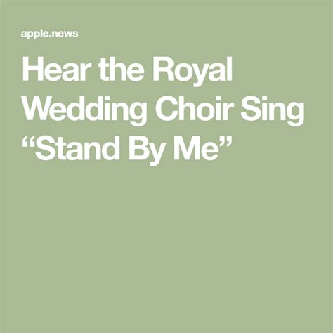 Hear The Royal Wedding Choir Sing “stand By Me” — Vox Choir Royal
