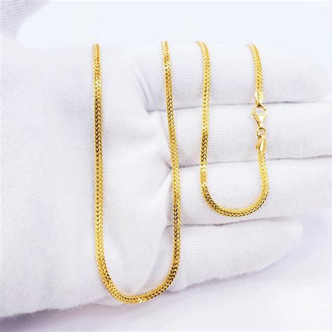 GOLDSHINE 22K Solid Gold Franco Chain Necklace 22 2 Etsy
