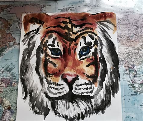 Tiger Watercolor Painting Watercolor Paintings Art Moose Art