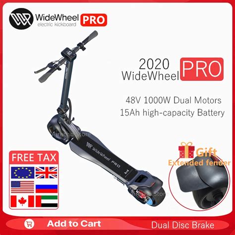 2020 New Widewheel Pro Electric Kickscooter 1000w Two Wheel Skateboard