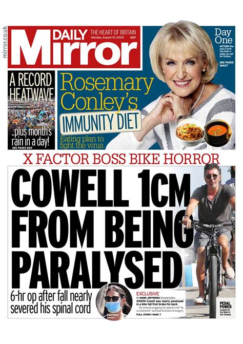 Daily mirror (@dailymirror) on tiktok | 443.4k likes. Daily Mirror Front Page 31st of July 2020 - Tomorrow's ...