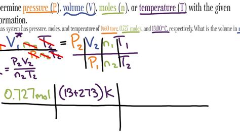 The ideal gas law is an equation of state for a gas, which describes the relationships among the four variables temperature (t), pressure (p), volume (v), and moles of gas (n). Gas Laws: Ideal Gas Law (PV = nRT or P1V1n2T2 = P2V2n1T1) - YouTube