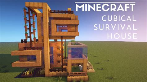 Minecraft How To Make Survival Cube House Youtube