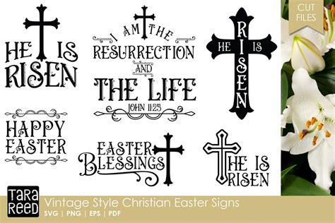 Download Vintage Christian Easter Signs - Easter SVG & Cut Files