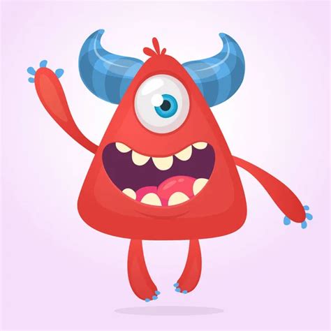 Cartoon Red Monster With One Eye — Stock Vector © Lineartestpilot 13134679