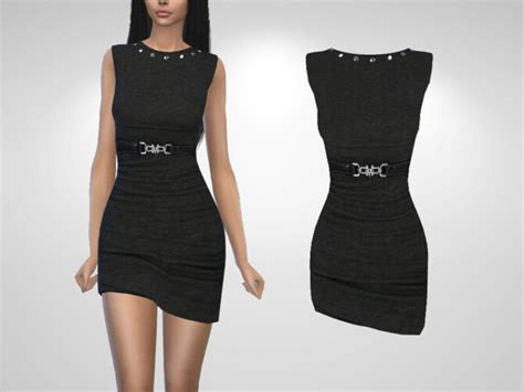 Belted Dress By Puresim At Tsr Sims 4 Updates