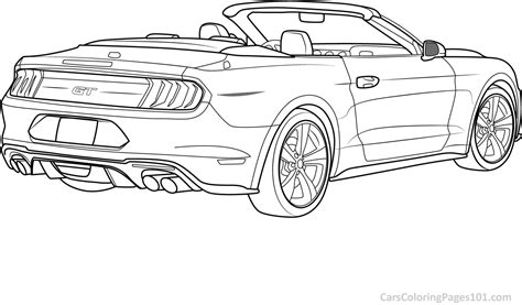 Displaying 49 ford mustang gt printable coloring pages for kids and teachers to color online or download. Ford Mustang GT Convertible - 2018 - Rear View printable ...