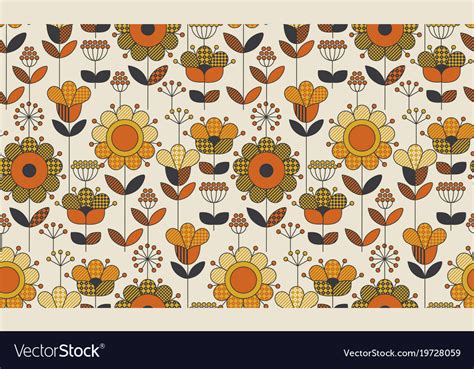 Simple Geometric Floral Seamless Pattern Vector Image