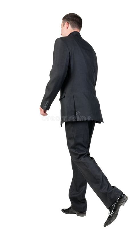 Back View Of Walking Business Man Stock Image Image Of Career Rear