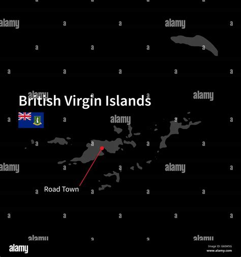 Detailed Map Of British Virgin Islands And Capital City Road Town With
