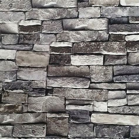 Brick 3d wall panel ; Modern Grey Washable 3D Brick Wallpaper Design - MB0003 ...