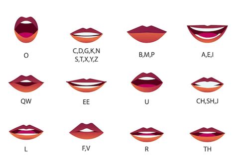 Premium Vector Mouth Animation Set For Children Lip Sync Collection