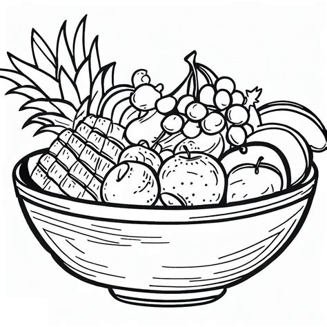 Dibujos De Frutero De Frutas Imprimible Para Colorear Para Colorear