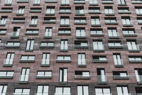 Modern Building Windows Background Multiple Closed Windows On Brown