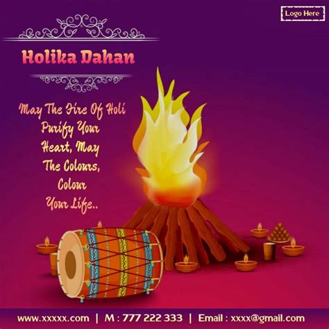 Happy Holika Dahan Wishes Animation Template Postermywall