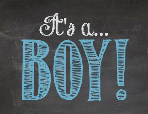 Its A Boy Gender Announcement Reveal Blue Chalkboard