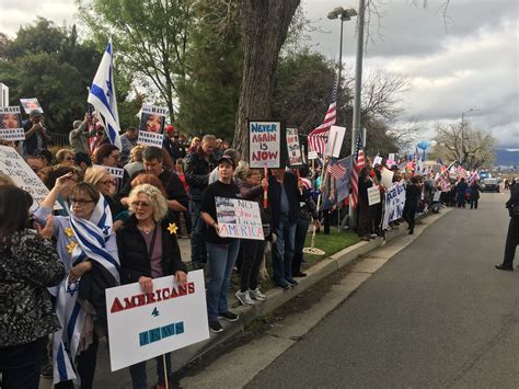 Hundreds Protest Rep Ilhan Omar In Woodland Hills