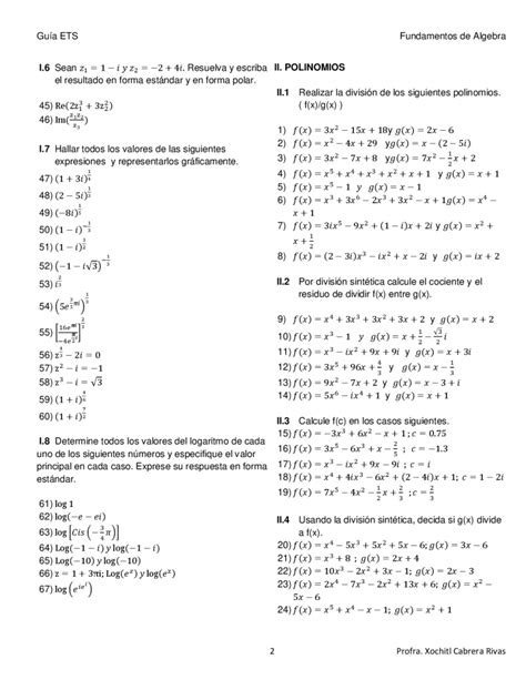 1e Fundamentos De álgebra Ejercicios Las Matematicas