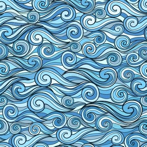 Wave Pattern Wave Illustration Seamless Pattern Vector Wave Drawing