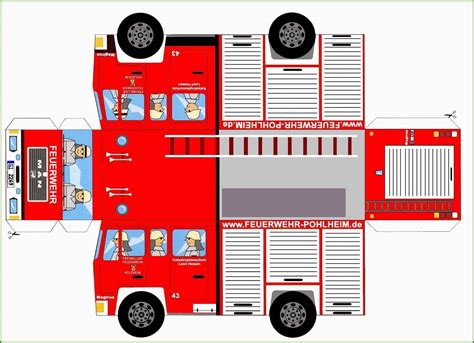Feuerwehrauto Basteln Vorlage Fantastisch Feuerwehr Holzheim