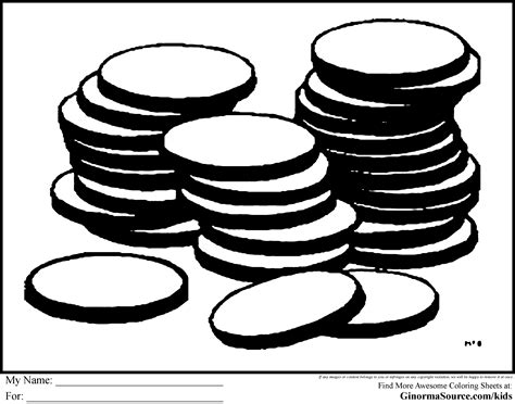 Coins Coloring Page Coloring Home