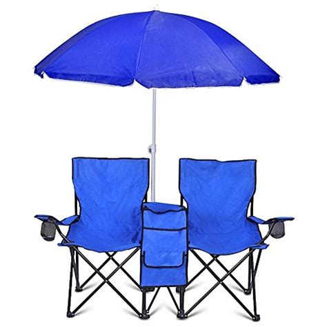 Portable Folding Picnic Double Chair Wumbrella Table Cooler Beach Camping Chair By Goplus