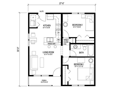 Be sure to select a 2 bedroom house plan with garage. base floor plan | Bungalow floor plans, House plans, Floor ...