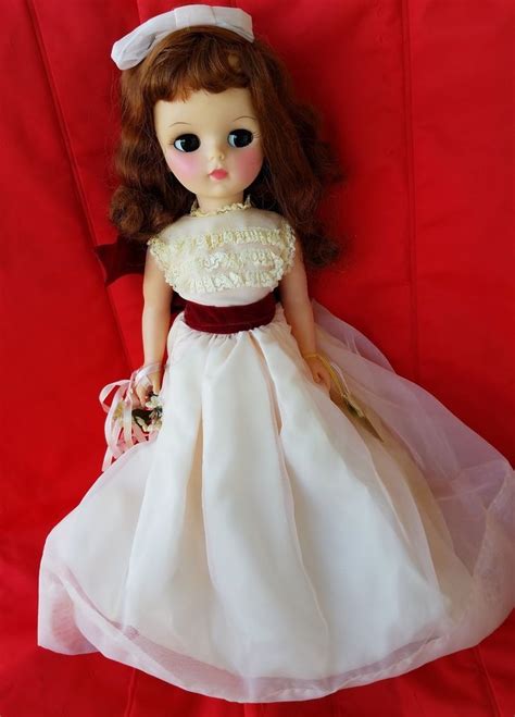 1965 Effanbee Miss Chips Bride Doll Stockings Hang Tag Side Glance Eyes Red Head Effanbee