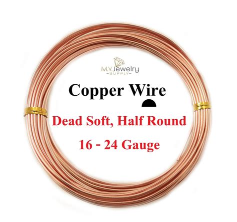999 Pure Copper Wire Dead Soft Half Round 16 18 20 21 22 24 Gauge
