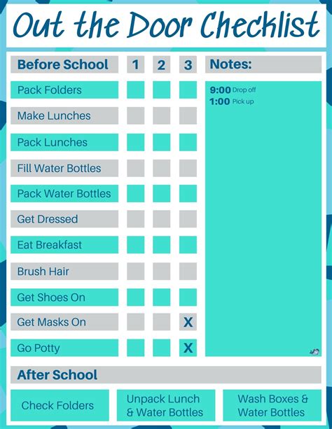 School Morning Checklist Mama Shark