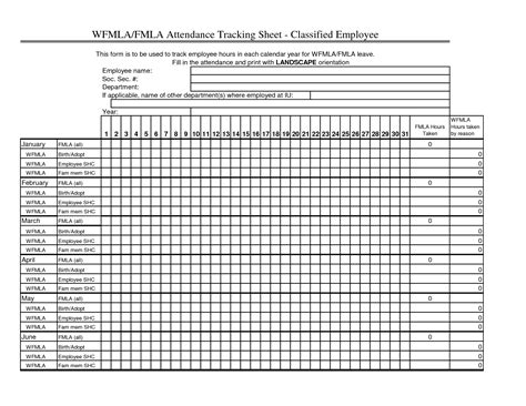 Employee Attendance Spreadsheet Excel Templates