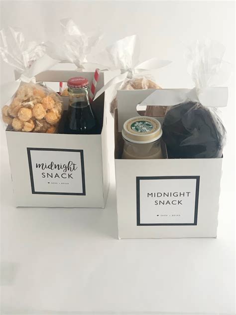 Set Of 10 Midnight Snack Wedding Favor Drink And Snack Etsy